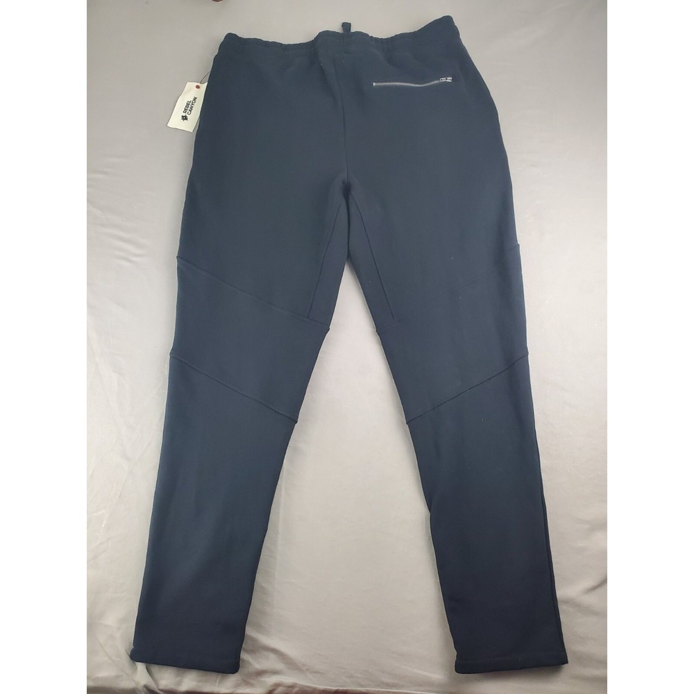 REBEL CANYON Jogger Mens Large Black Ankle Zip Pant Cotton Blend